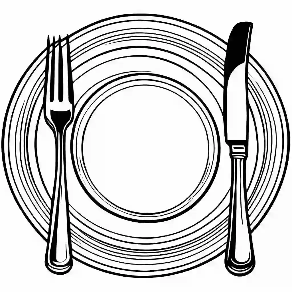 Cutlery coloring pages